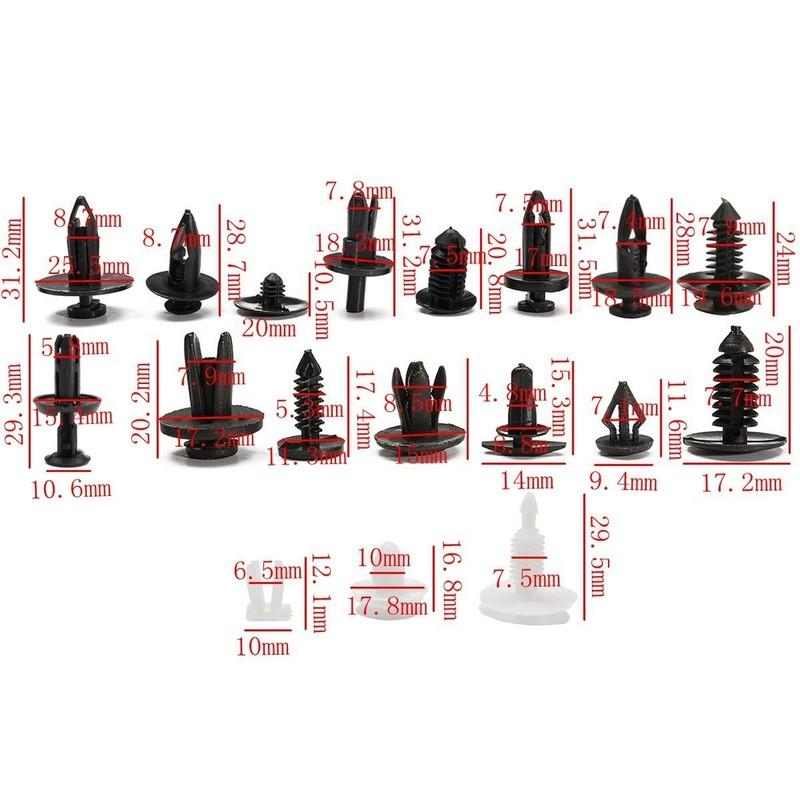 415 Pcs 18 Sizes Interior Door Trim Panel Retainers Clips Fastener Kit for Ford