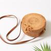 Bali Island Woven Handbag Round Butterfly Buckle Rattan Straw Shoulder Bags Bohemia Beach