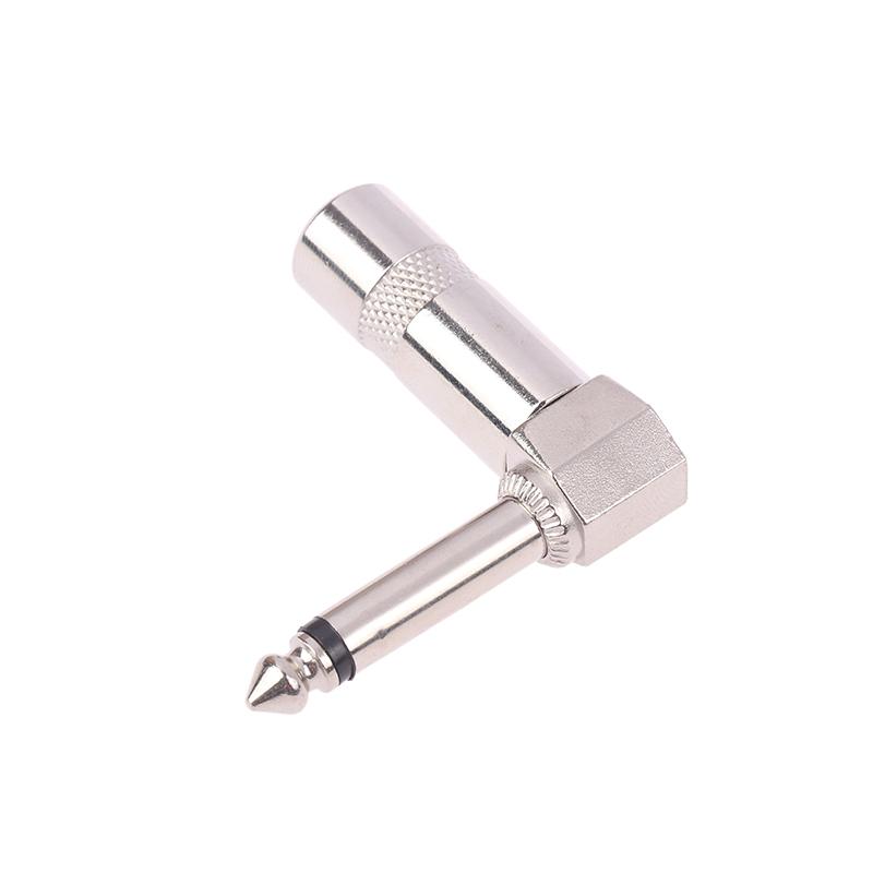 Металлический штекер 6,35 мм, угловой штекер, моно-штекер, Г-образный аудиоразъем для гитарного аудио 1/4" 6,35, 90-градусный разъем для пайки