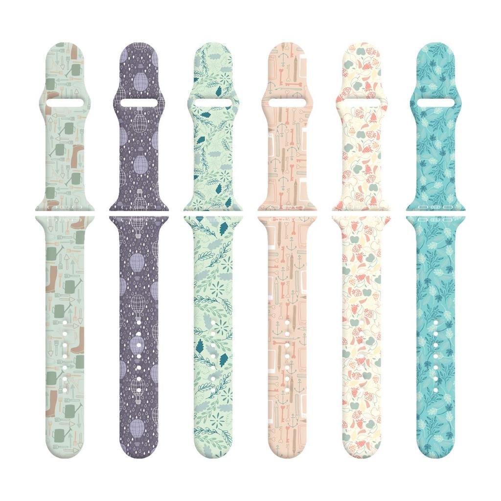 Ремешок Fresh Mori Printed Strap для Apple Watch S10 - мягкий силиконовый спортивный креативный сменный ремешок для iWatch 10/9/8/7/6/5/4/3/2/1/Se/Ultra/Ultra2 49 мм
