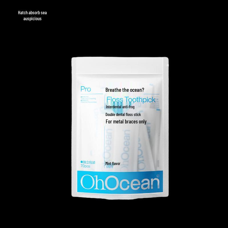 Breath Ocean Ортодонтические Ультратонкие Двойные Зубочистки с нитью