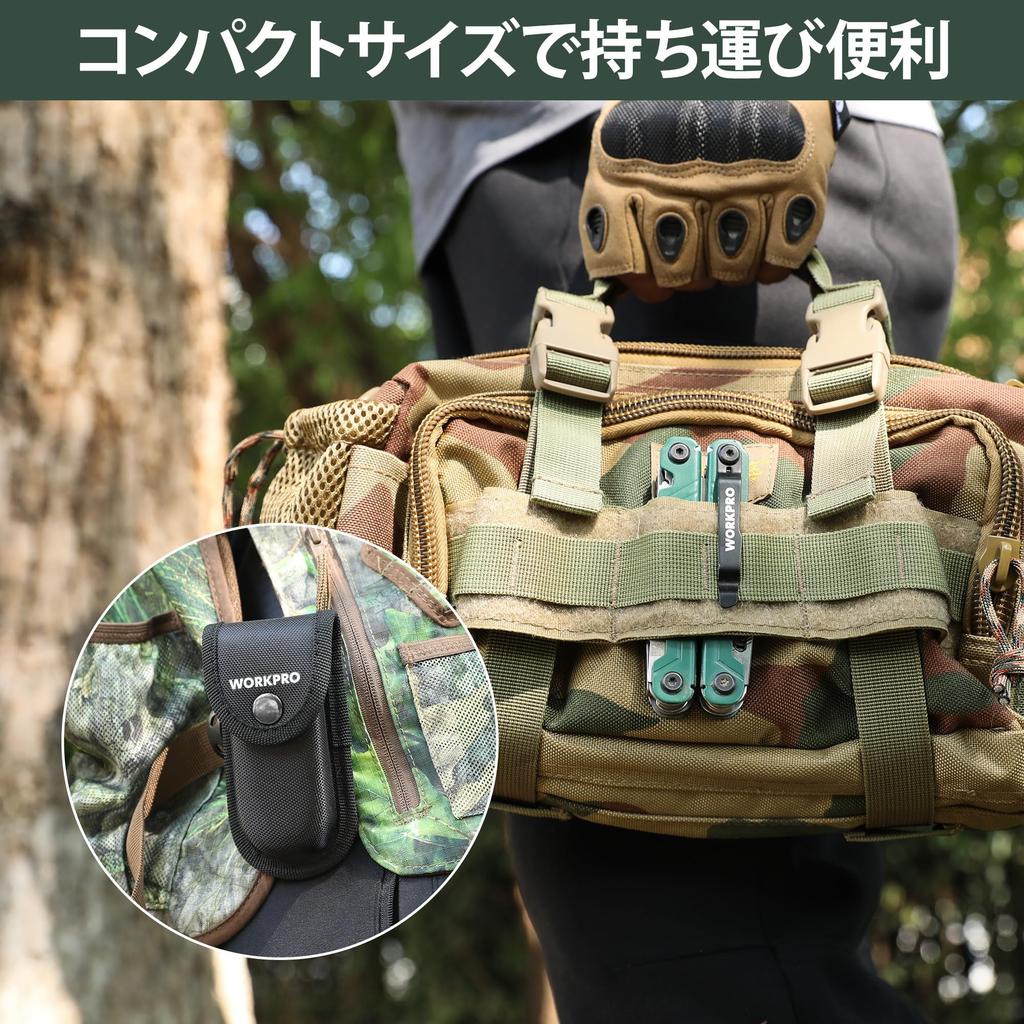 WORKPRO Multifunctional Pliers Outdoor Multi Tool Multi Pliers Folding Pliers Pliers Wire Cutter Saw File Driver Can Opener Locking Function Pouch