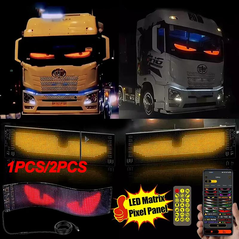 Demon Eyes Car LED Logo APP LED Matrix Pixel Panel Scrolling Sign DIY Programmable Flexible LED Display for Car Truck Accessorie