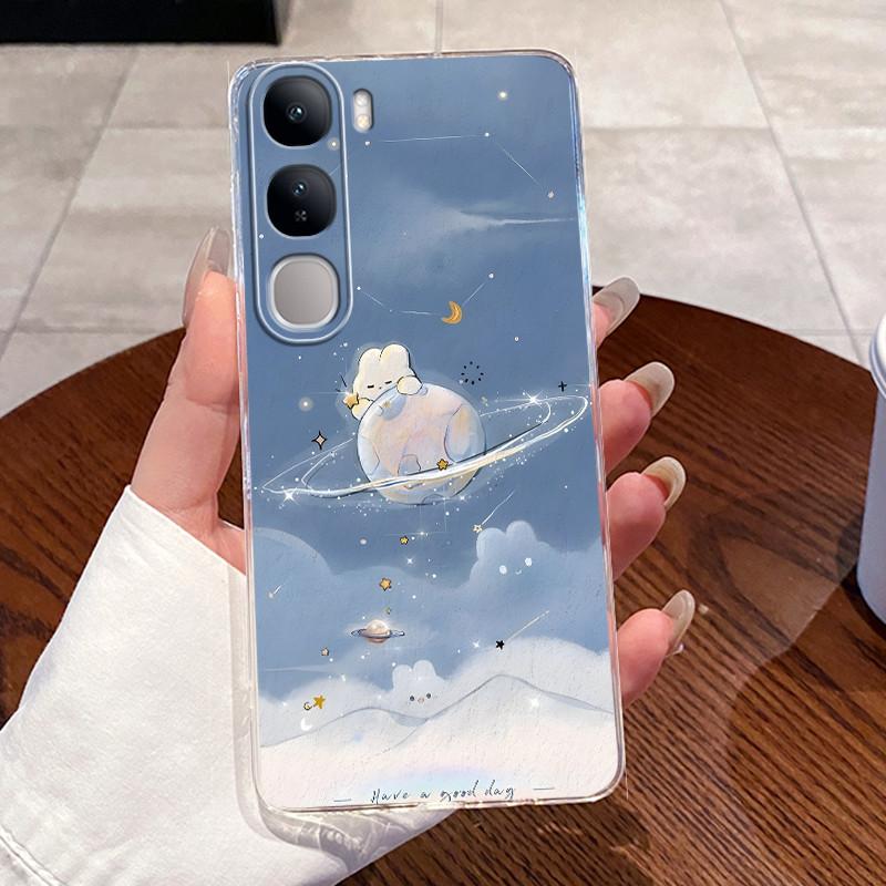 Для Vivo V40 Lite (ИДН) V2417 Мягкий ТПУ Задняя Крышка Для Vivo Y200 4G Чехлы Для Vivo Y300 Прозрачный Силикон Милый Кролик Кошка Чехол для Телефона