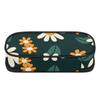 Pencil Pouch Printed 300D Polyester Secure Zipper with Pen Slot Board Mesh Pocket and Large Storage Section for Everyday Study