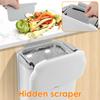 Hanging Trash Can Kitchen Food Compost Bin with Lid and Hidden Scraper Space Saving Foldable Wall Mounted Garbage Can for Home