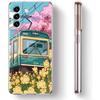 Cherry Japanese Traint Moun Fuji Clear Phone Case For Samsung Galaxy S23 S22 5G S20 Ultra S21 FE 5G S10E S9 S8 S10 Plus Cover