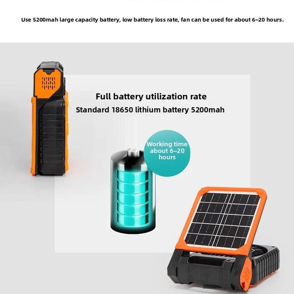 4 Speeds Wind Outdoor Solar Fan 90-Degree Folding Portable Tent Fan Folding Ventilador Tent Use