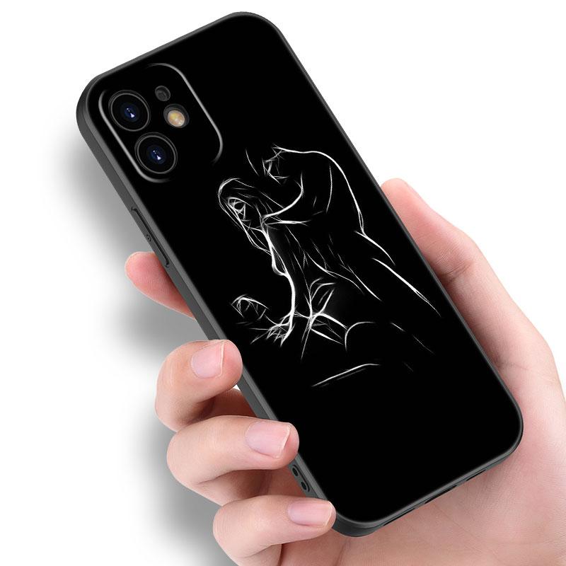 Черный сексуальный чехол с изображением розы Lover для Apple iPhone 14 13 12 Mini 11 Pro Max 7 8 XR X XS 7 8 Plus SE 2020 2022, мягкий чехол