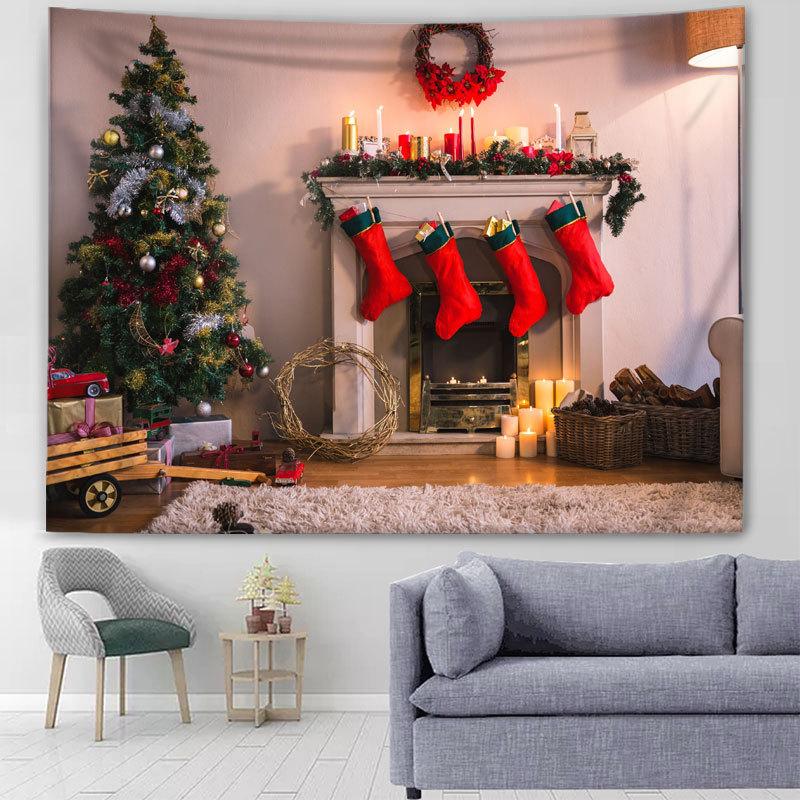 Рождественский фон, ткань, подвесная ткань, прикроватный гобелен для девочек, настенная ткань для общежития, подвесная картина