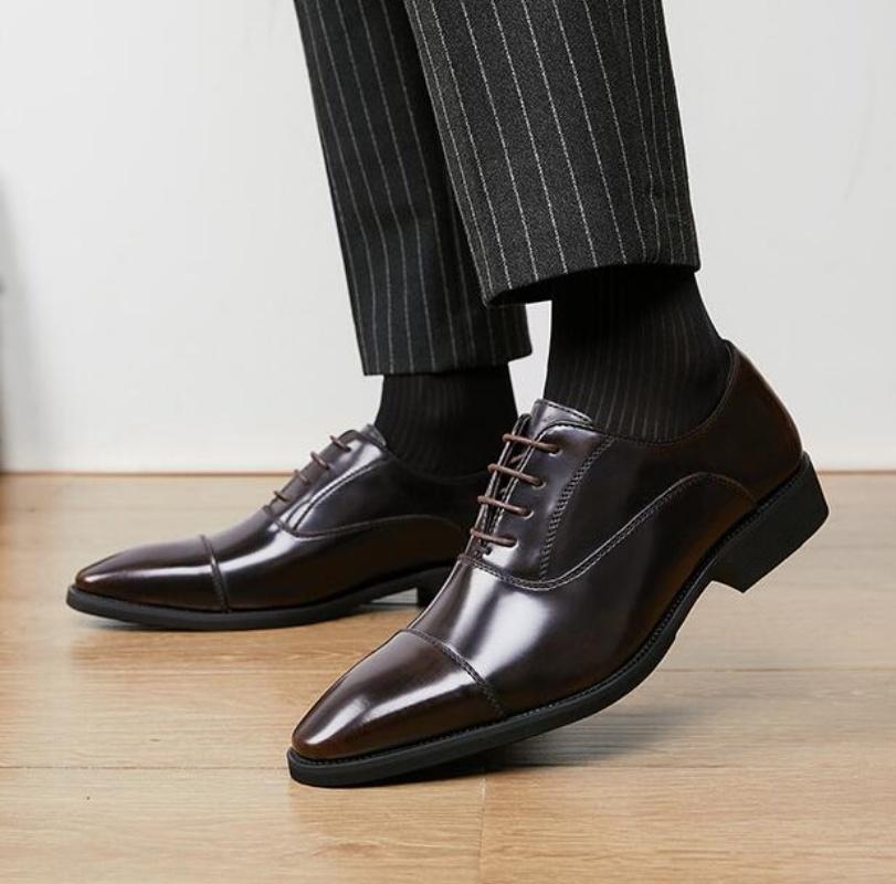 Genuine Leather Mens Dress Shoes Black Formal Social Shoe Male Business Wedding Derby For Man Luxury Oxford Loafers