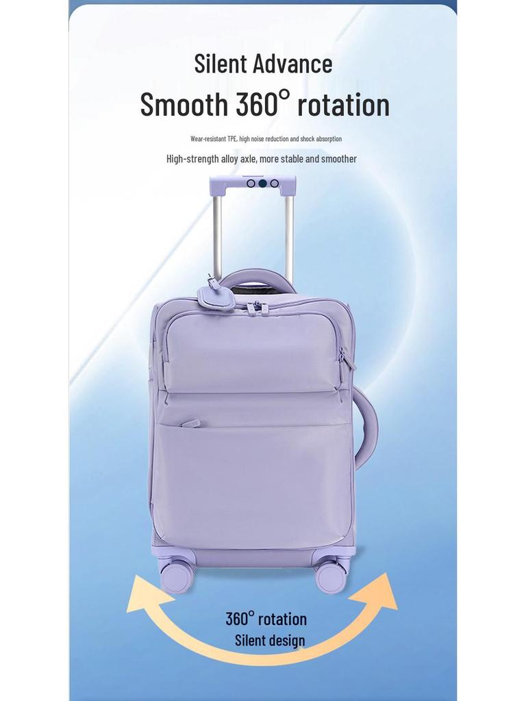 Женский сверхлегкий дорожный чемодан ручной клади 2025 года: Тканевый чемодан 20 дюймов с замком, доступен вариант 24 дюйма.