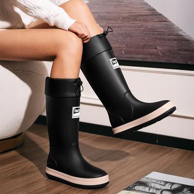 Новая женская взрослая обувь для дождя бахилы водонепроницаемые и нескользящие резиновые сапоги модная верхняя одежда резиновая обувь высокая обувь для воды