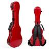 CROSSROCK CRF1000BURD Fiberglass Baritone Ukulele Hard Case Red