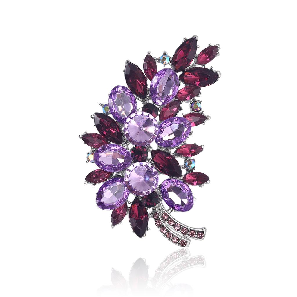 High-Grade Alloy Rhinestone Tree Brooch Exquisite Creative Women'S Cardigan Shawl Corsage Jewelry Pin