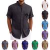 Men's Vintage Button Down Bowling Shirts Short Sleeve Summer Beach Shirt
