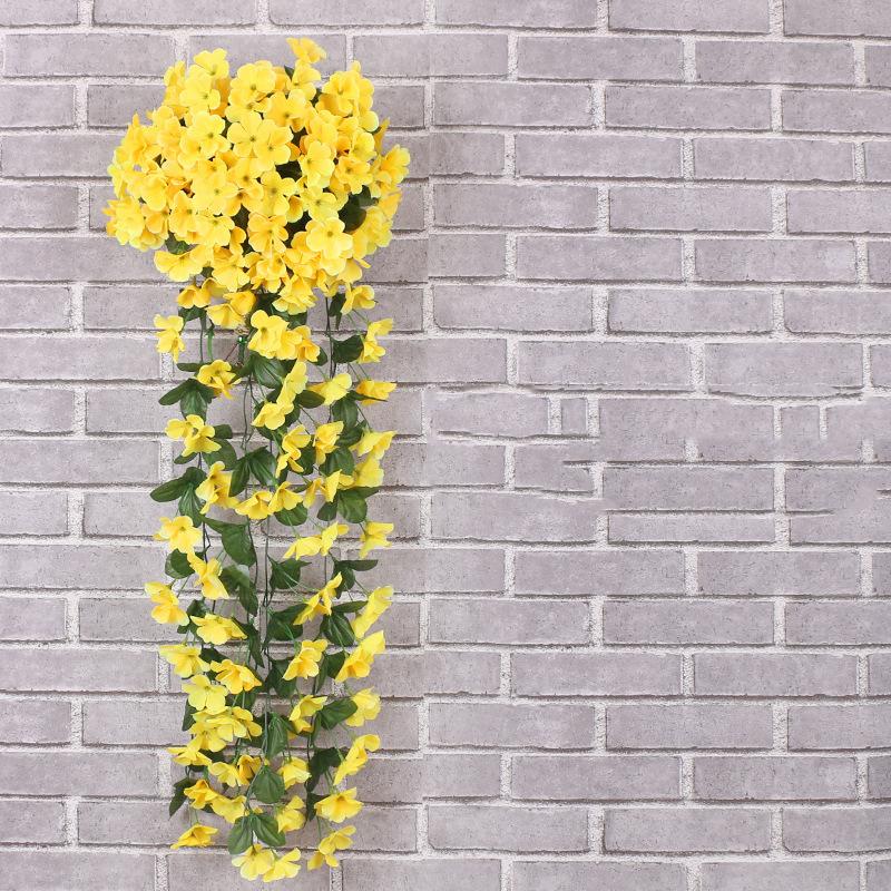 Фиолетовый искусственный лист, гирлянда, лоза, искусственный цветок, настенный подвесной цветок орхидеи, Свадебная вечеринка, домашний декор