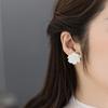 Bohemian Jewelry Inlay Beads Camellia Simulated Pearl Big White Flower Stud Earrings