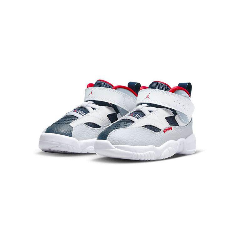 Air Jordan Jumpman Two Trey TD White Midnight Navy Детские кроссовки Университет-красный, чистая платина DQ8433-101