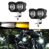 1/2pcs Universal Motorcycle LED Fog Lamp 20W 6000LM Driving Lights for Cafe Racer Light Auxiliary Spotlight Lamp