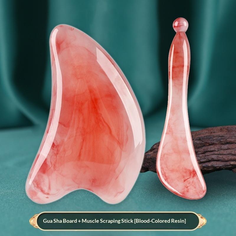 2 шт. SPA Gua Sha Массажная доска Смола Скребок для лица, глаз, шеи, спины, тела, ног Уход за кожей