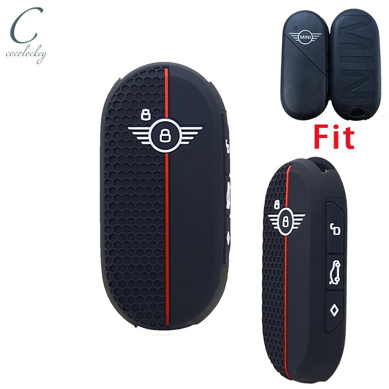Силиконовый чехол-брелок Cocolockey для 2023-25+ BMW MINI F65 F66 F67 U25 с 4 кнопками, бесключевой пульт для автомобиля, мягкая накладка сбоку