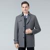 Wool Jacket Men's Mid-length Suit Collar Winter Thickened Middle-aged Dad's Coat Woolen Coat
