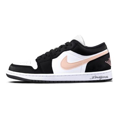 Air Jordan 1 Винтажные Баскетбольные Кроссовки Унисекс Низкие Черный/Розовый 553558-146(Team766-1.0)