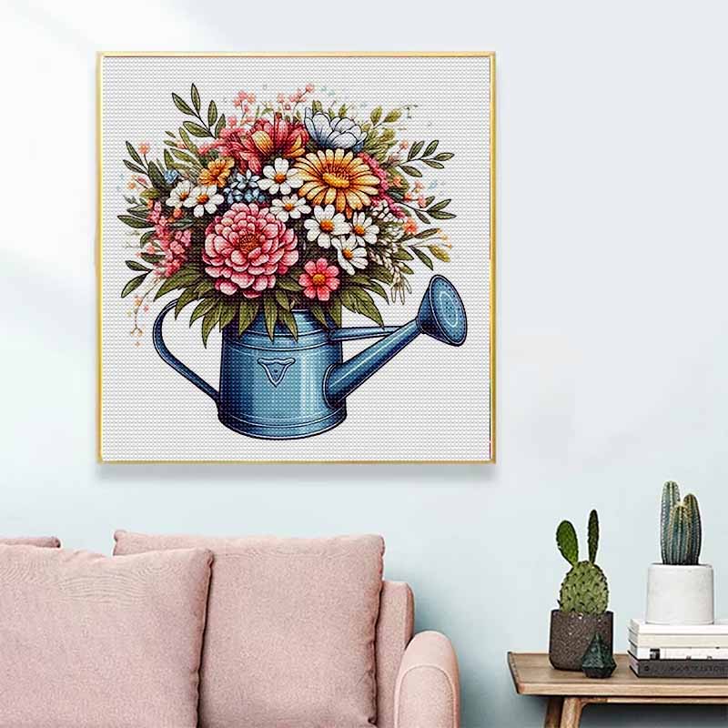 New Arrival 5D DIY Full Circle Diamond Painting "Pot Flower" Embroidery Cross Stitch Home Decor Gift