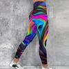 Женские блестящие цветные легкие принты эластичные леггинсы для йоги фитнеса бега спортзала спорта активных штанов