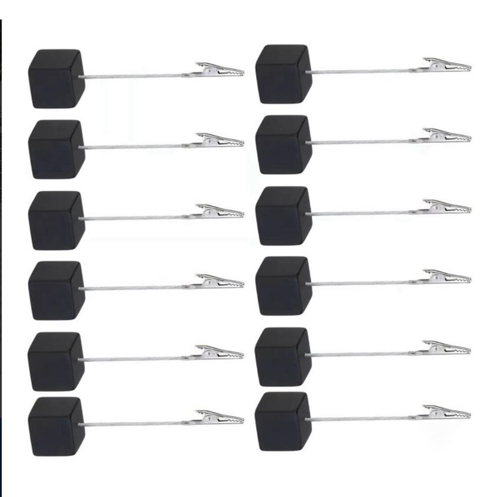 12PCS Card Holder Cube Pine Decorative Table Number Stand Memo Clip Holder for Bedside Decoration