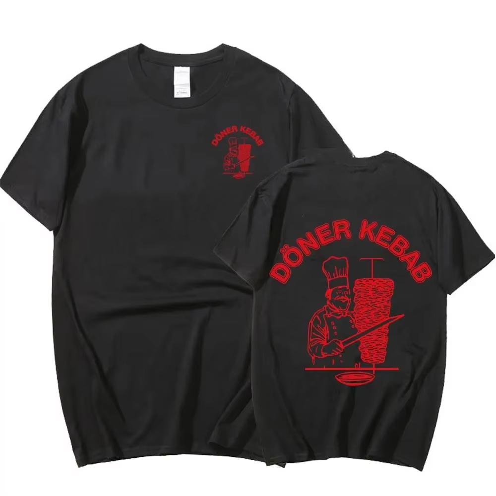 Vintage Doner Kebab Graphic Printed Tshirt Unisex Women Short Sleeve Cotton Tshirt Unisexs Tshirts  Summer New Unisexs Clothing