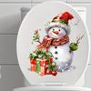 Водонепроницаемая наклейка на крышку унитаза Снеговик Рождественский туалет Съемные самоклеящиеся наклейки для украшения дома