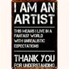 1 Piece Funny "Artist's Fantasy" Metal Sign Vintage, Humorous Decor for Office and Cafe, Easy To Hang Wall Decor