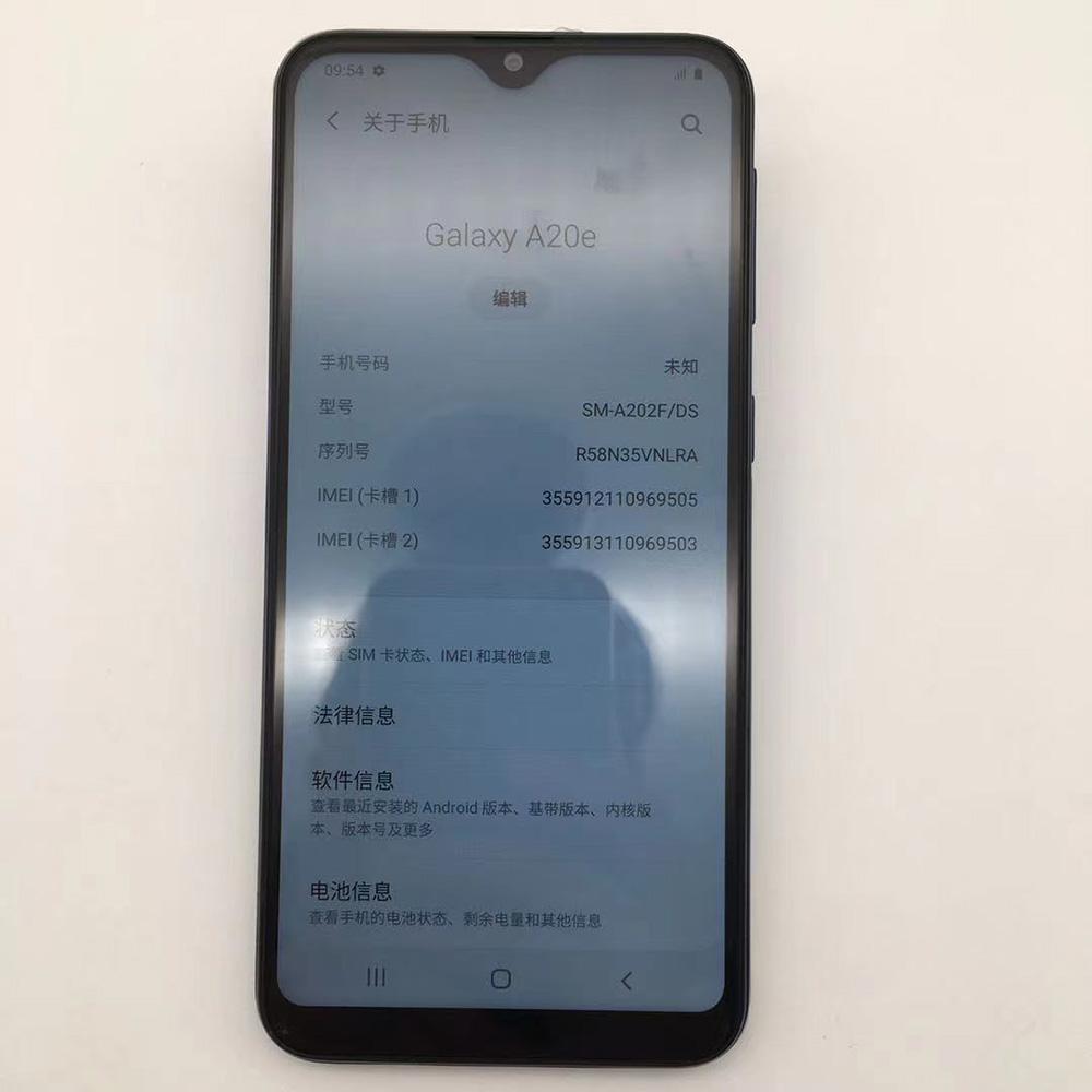 Восстановленный Samsung Galaxy A20e A202F Android 13.0МП 5.8'' 32ГБ 3ГБ ОЗУ Мобильный телефон с двумя SIM-картами