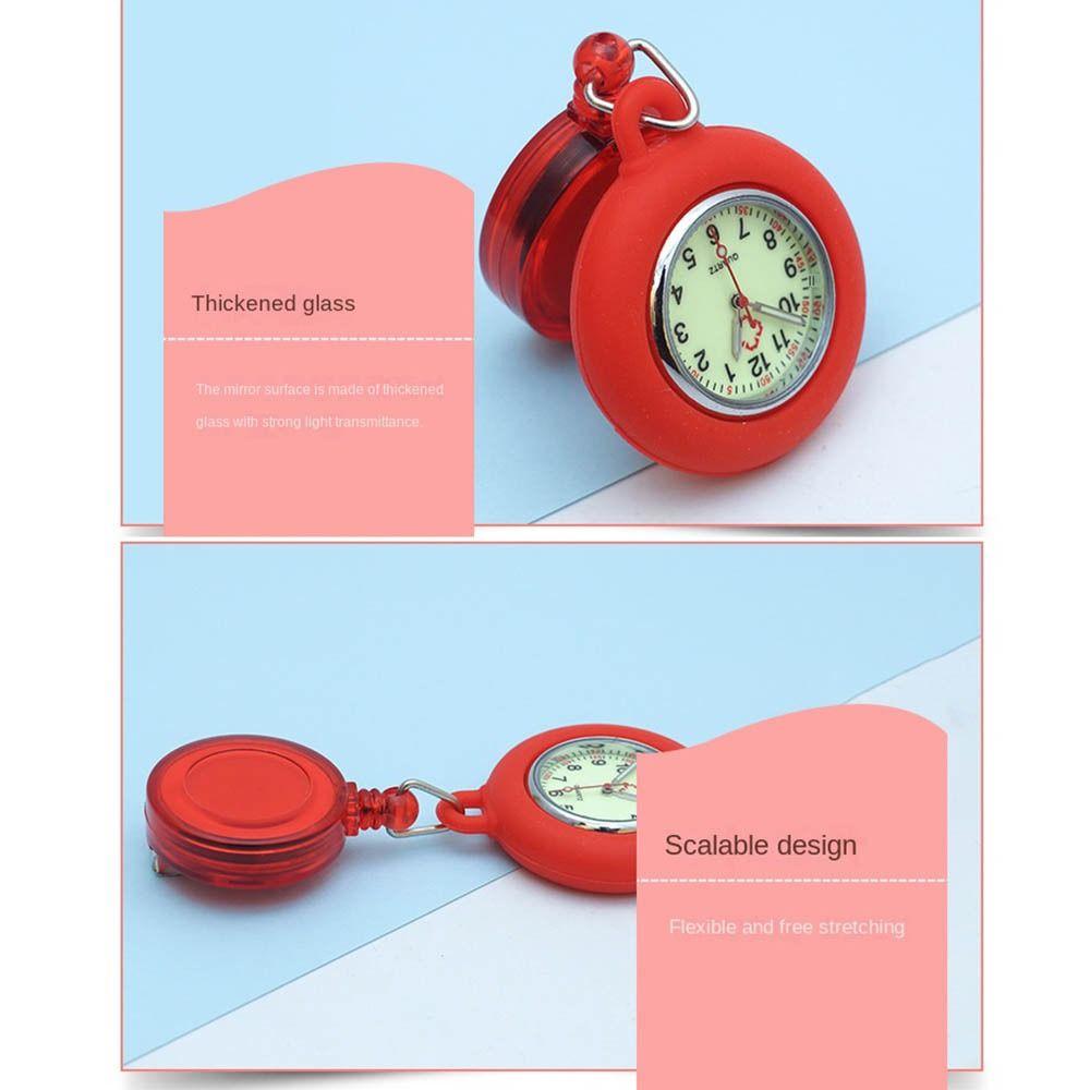 Silicone Pocket Watch Clip-on Doctor Hanging Luminous Fob Watch Nurse