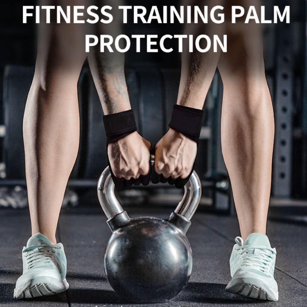 1 Pair Non-slip Fitness Palm Protect Pads Finger Cot Weightlifting Hand Protect Pads Build Muscle