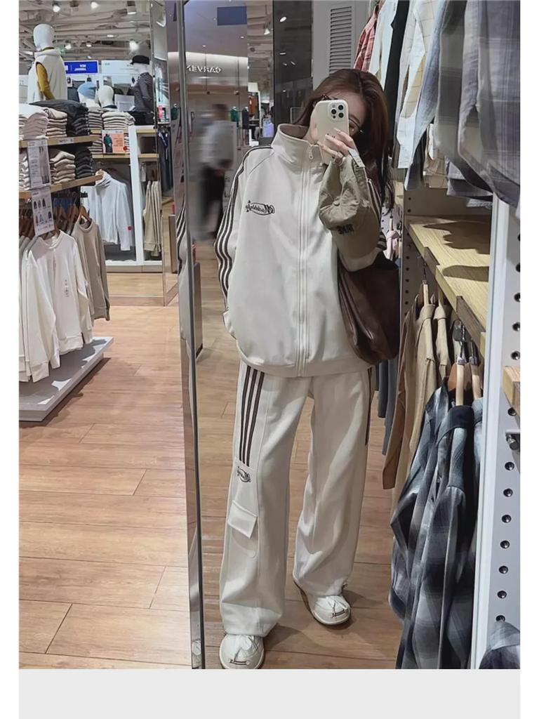 Модный осенний свитер больших размеров и повседневный спортивный комплект из двух предметов для женщин (Подходит для веса 200-300 фунтов)