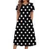 Women's Casual Cute Pattern Print Round Neck Midi Dress Basic Classic Outdoor Everyday Short Sleeve Loose Dress