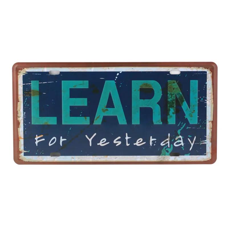 Text Signs Welcome Love Family Warm-Hearted Word Metal Plate Car License Tin Sign Wall Pin Up Tin Sign Retro Craft Iron Painting