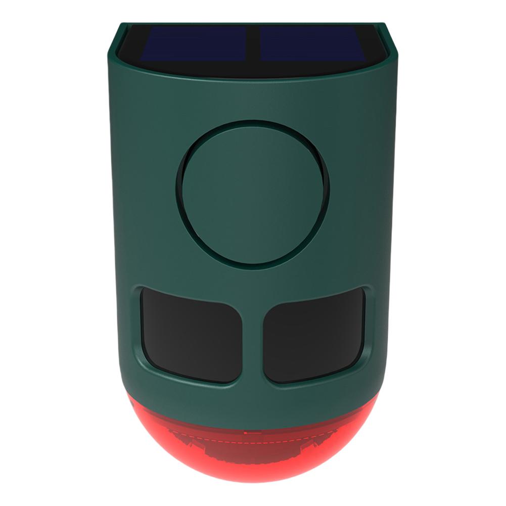 Solar Infrared Motion Sensor Alarm Home Security Alarm with Flashing Light 129dB Loud Sound Noise Maker for Yard Farm Garden