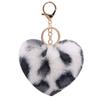 2 шт. Плюшевый брелок с леопардовым узором, Плюшевый брелок, Модный брелок с подвеской в виде персикового сердца, Сумка