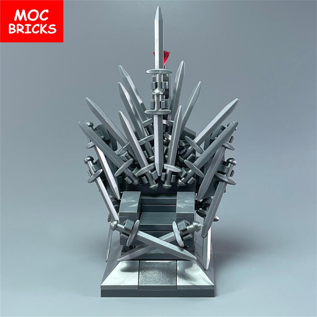 Set  MOC BRICKS Famous Movie The Iron sword King Magic rotating throne Figures Idea Building Blocks Children Toy Gifts