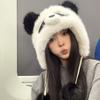 Cute Three-dimensional Panda Furry Hat Female Autumn and Winter Cartoon Warm Ear Hat Windproof Face Little Man