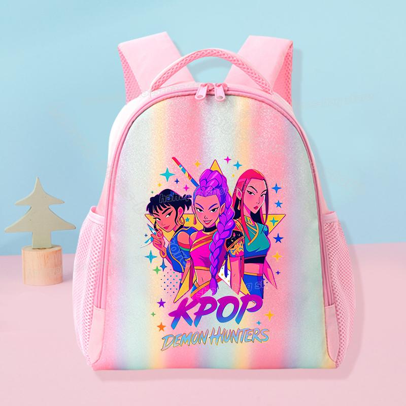 KPop Demon Hunters School Rainbow Backpack Rumi Mira Zoey Girl Student Backpack Anime Movie Women Travel Rucksack Birthday Present