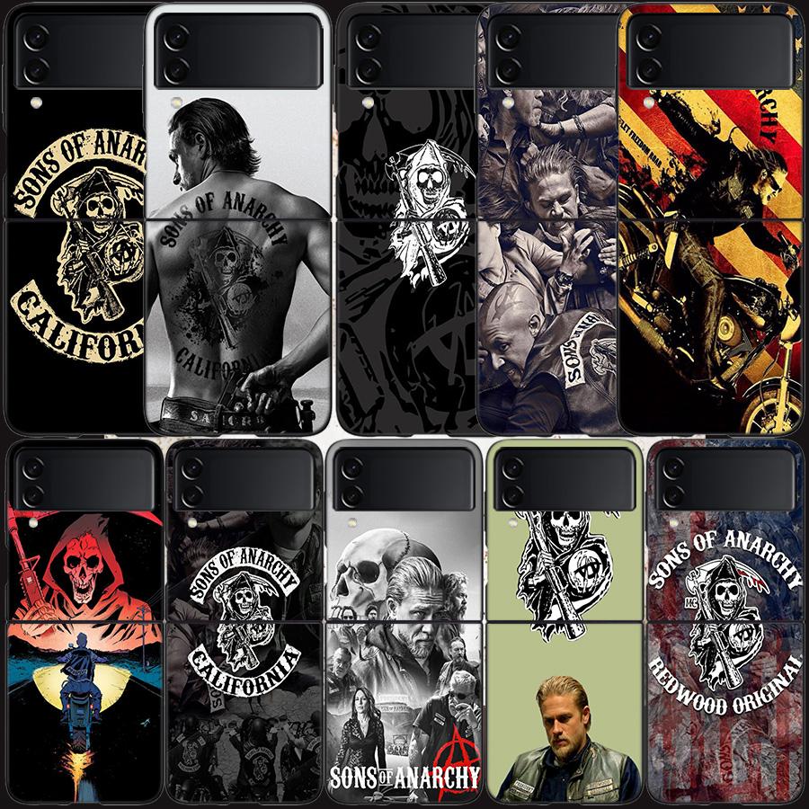 Sons of Anarchy Phone Case For Samsung Z Flip 7 6 5G Galaxy Z Flip 5 4 3 Black Hard Cell Cover Luxury PC Shell Coque