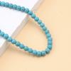 Glass Heart Shape Pendant Necklace Turquoise Beads Neckchains Stylish Clavicle Chain for Women Girls Elegant Choker