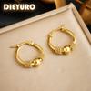 DIEYURO Серьги-кольца из золотой полой плетеной нержавеющей стали 316L для женщин, модные новые серьги, женский подарок, для вечеринки