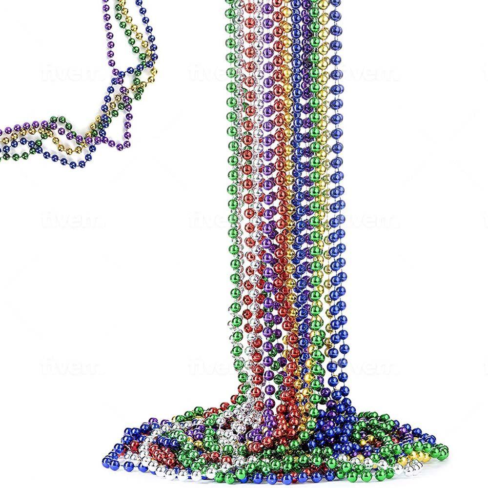 Masquerade Beaded Necklace St. Patrick's Day Independence Day Mardi Gras Beads Mardi Gras Party