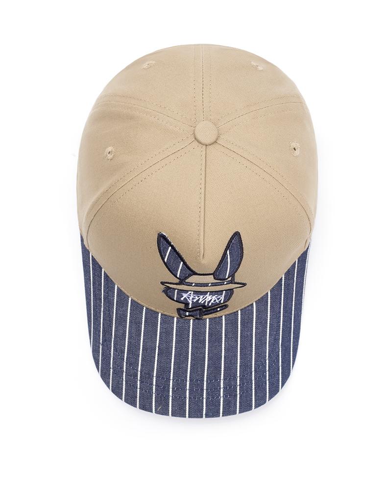 KENMO Striped Splicing Gentleman Rabbit Outdoor Street Fashion Hip Hop Men and Women Adjustable Duck Tongue Baseball